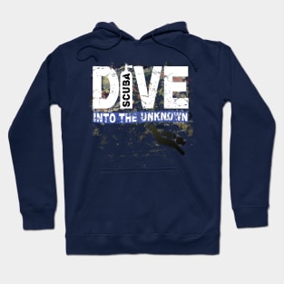 Scuba Diving T Shirt Dive into the Unknown Distressed Tee Hoodie